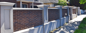Custom Built Fences Brick and render Combination wall
