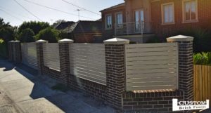 Custom Built Fences Aluminium infill and brick pillar fence