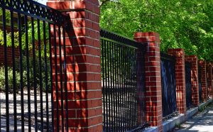 Steel and Brick School fence designed and built by Custom Built Fences
