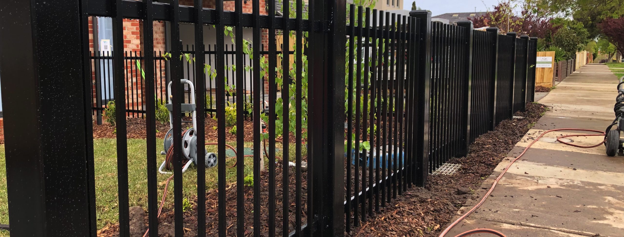 Steel Post fence designed and built by Custom Built Fences